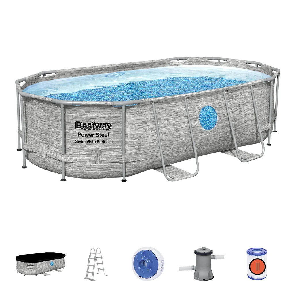 Φωτογραφία προϊόντος: Πισίνα BESTWAY POWER STEEL OVAL POOL SET 427x250x100cm