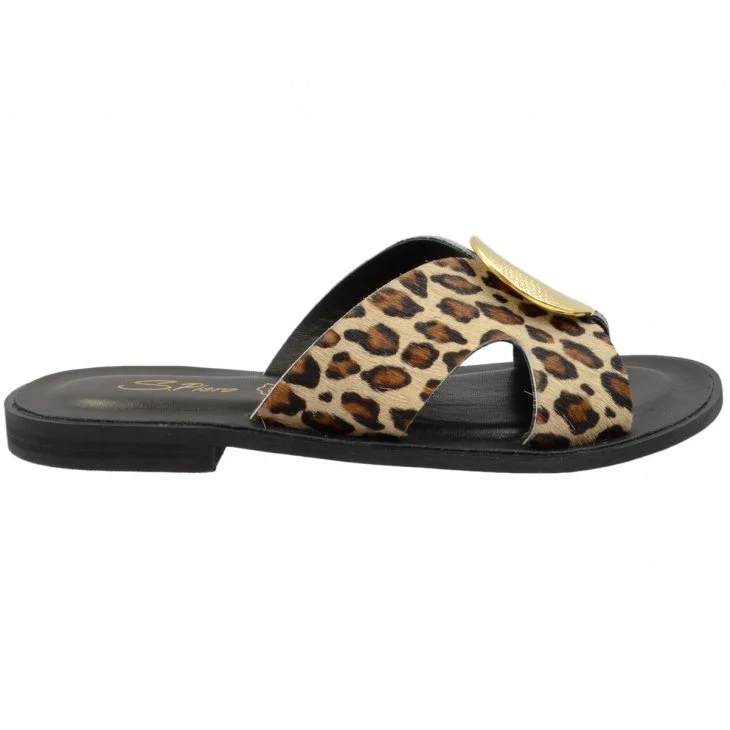 Φωτογραφία προϊόντος: Spiero ΣΑΝΔΑΛΙ E37-017 ΔΕΡΜΑ PONY LEOPARD