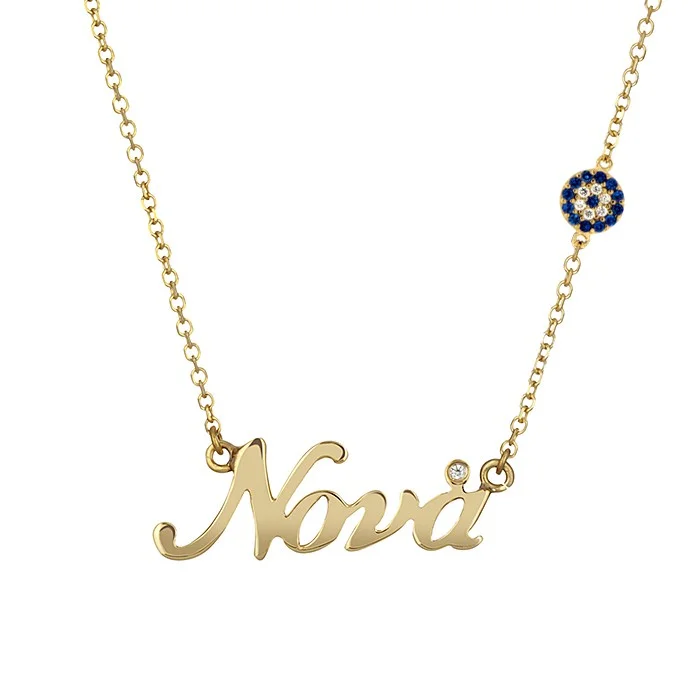 Φωτογραφία προϊόντος: Ασημένιο κολιέ Νονά με Χρύσωμα Κ18 και μάτι / VTJ-Kosmima / AK-045G