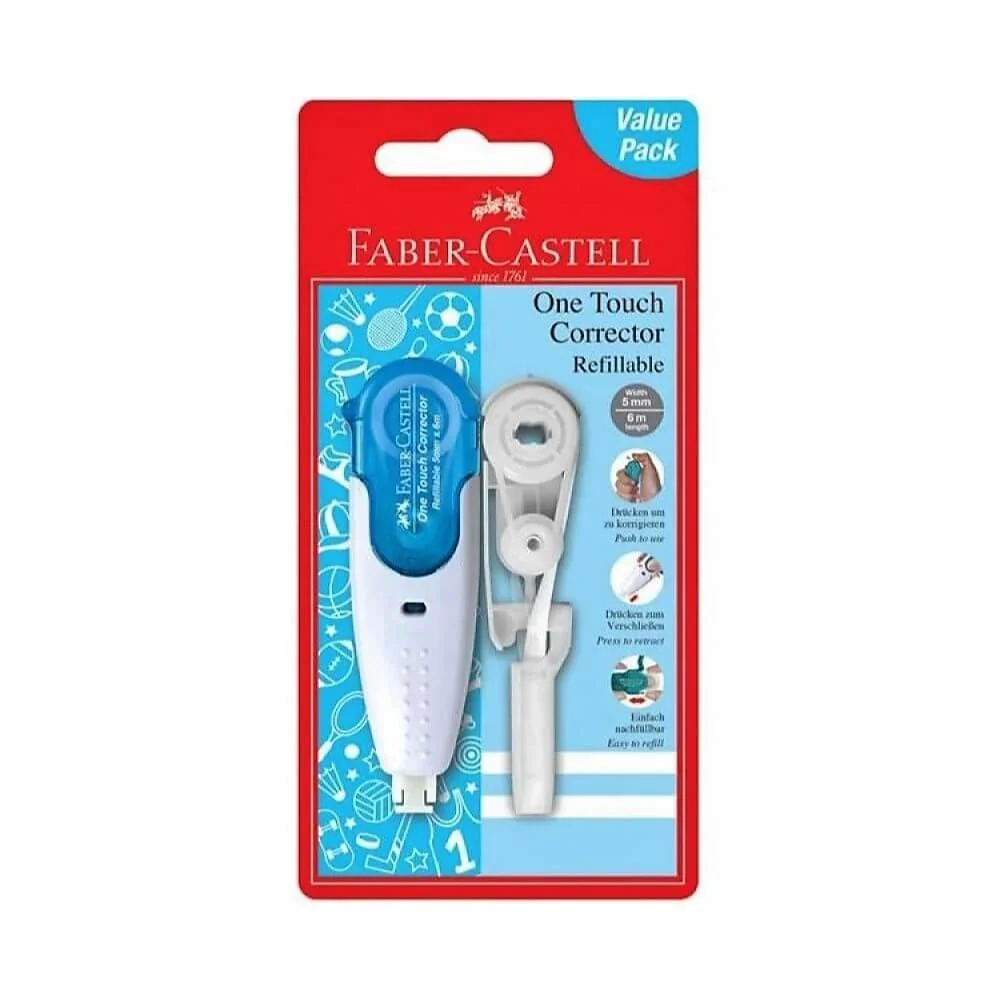 Φωτογραφία προϊόντος: Faber Castell Διορθωτική Ταινία Faber-Castell One Touch 5mm x 6m Γαλάζιο 169204