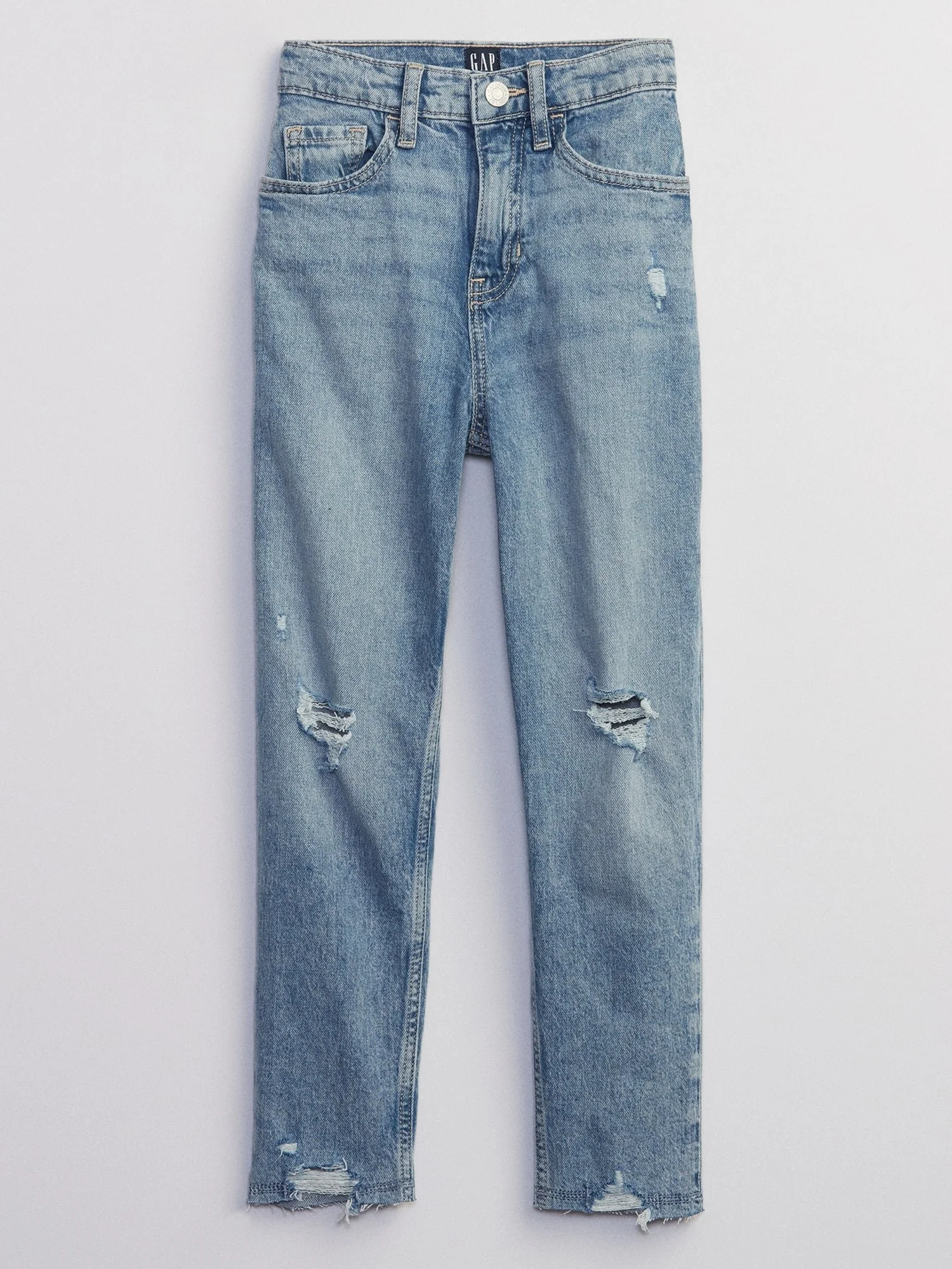 Φωτογραφία προϊόντος: GAP Μπλε Παιδικό High Rise Destructed Mom Jean Παντελόνι με Washwell medium wash