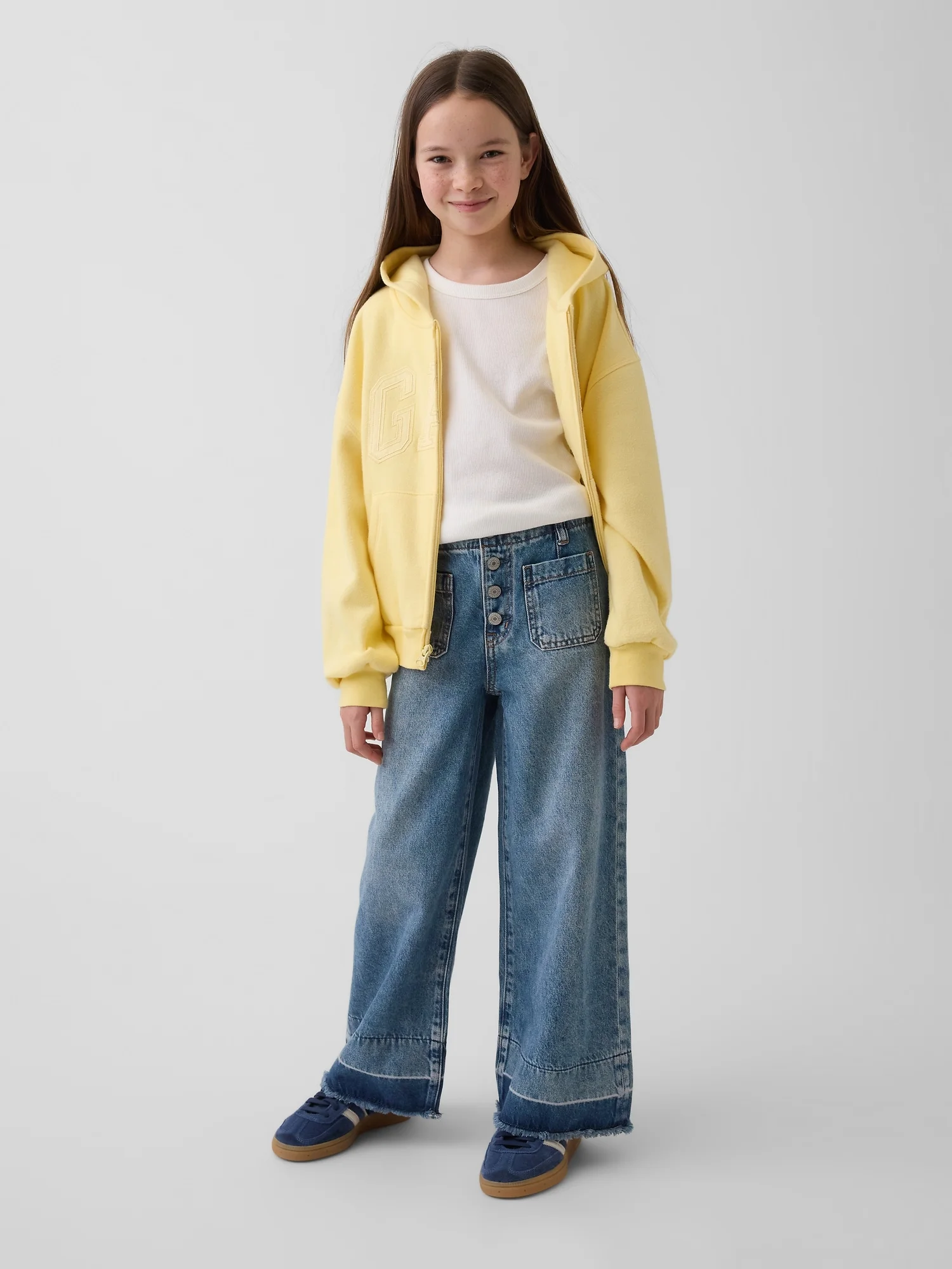 Φωτογραφία προϊόντος: GAP Παιδικό High Rise Stride Wide-Leg Ankle Τζιν Παντελόνι Medium wash