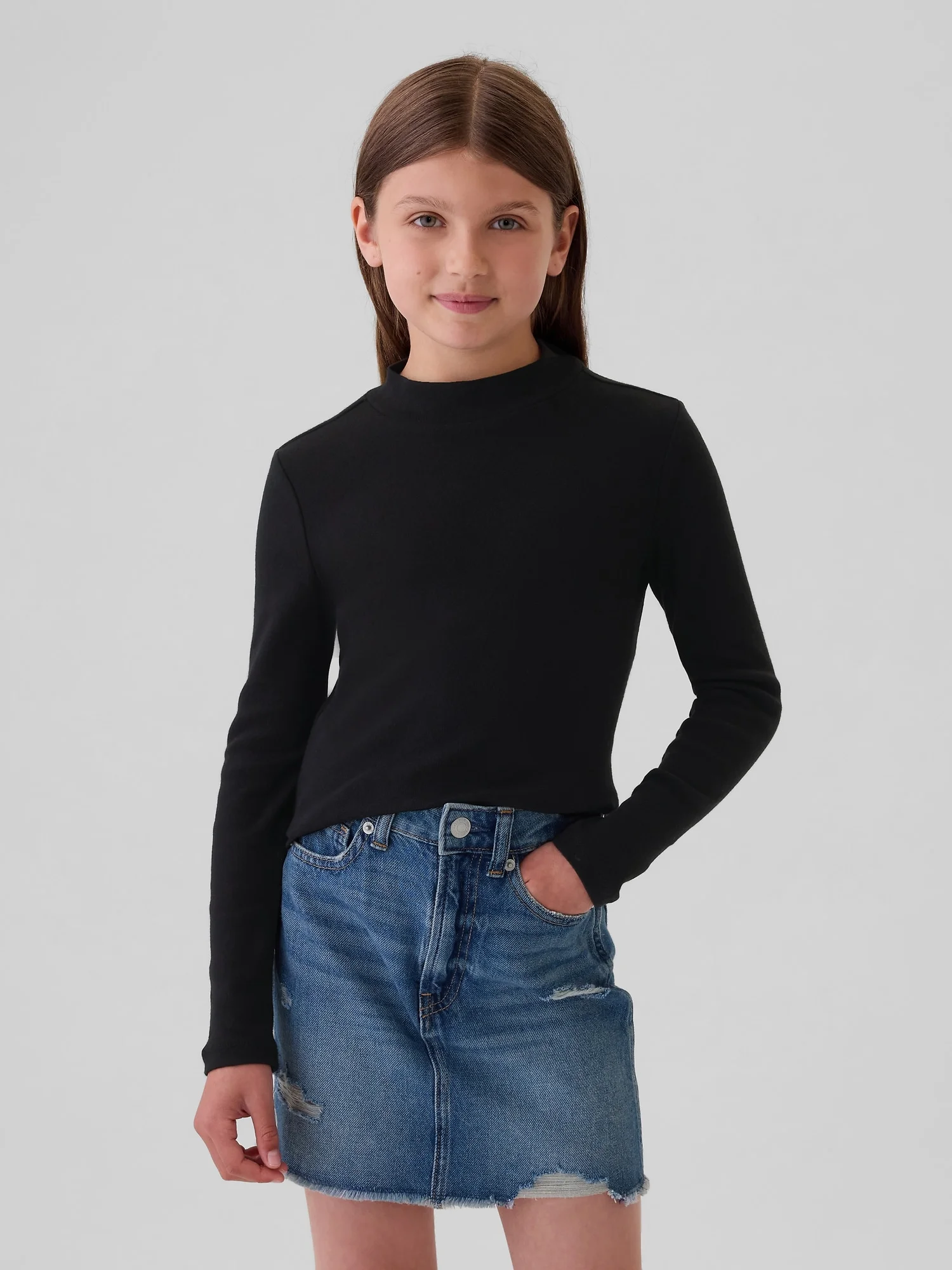Φωτογραφία προϊόντος: GAP Μαύρη Παιδική Rib Mockneck Μπλούζα True black