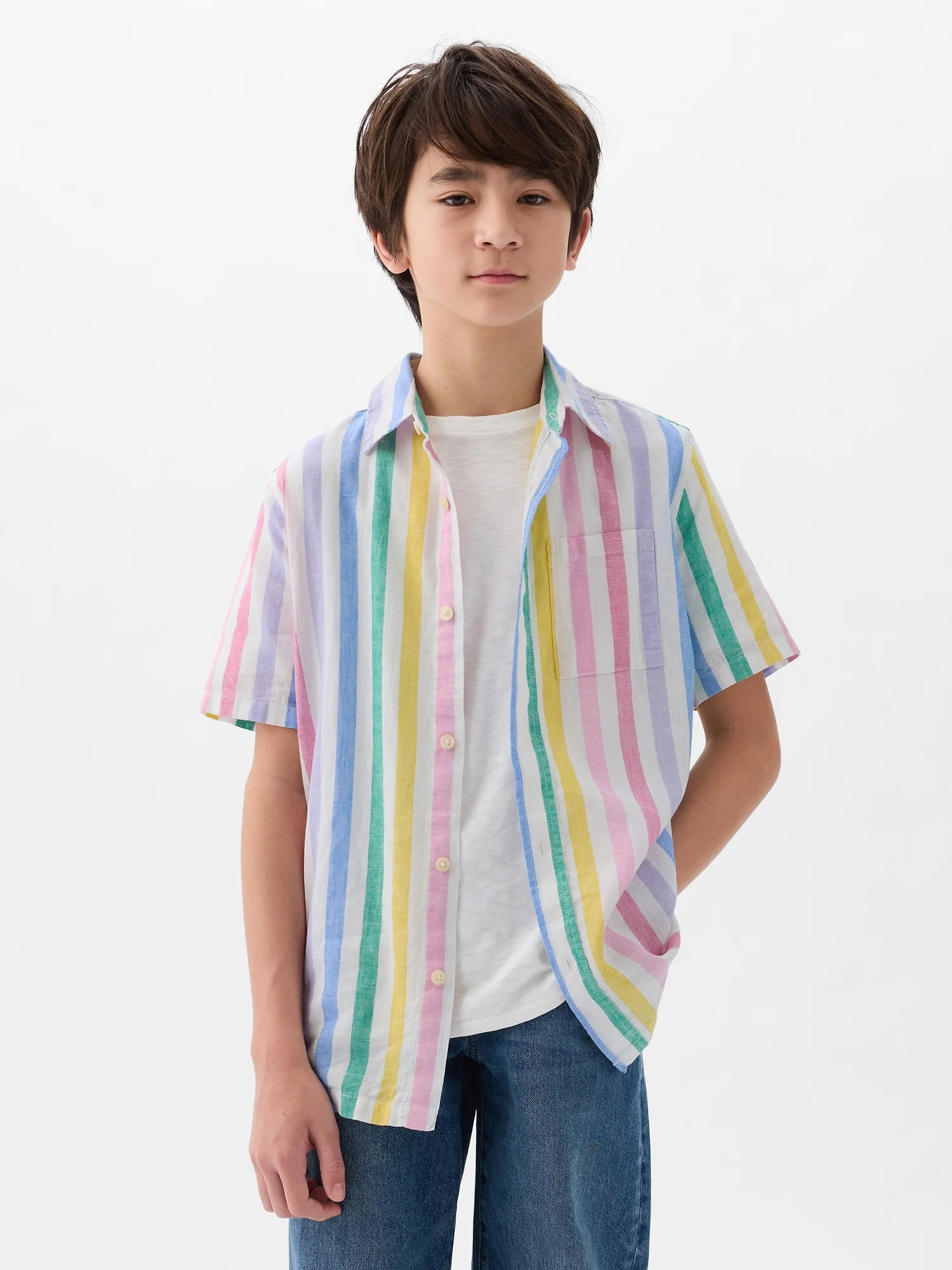 Φωτογραφία προϊόντος: GAP Multi Παιδικό Linen-Cotton Πουκάμισο multi color stripe