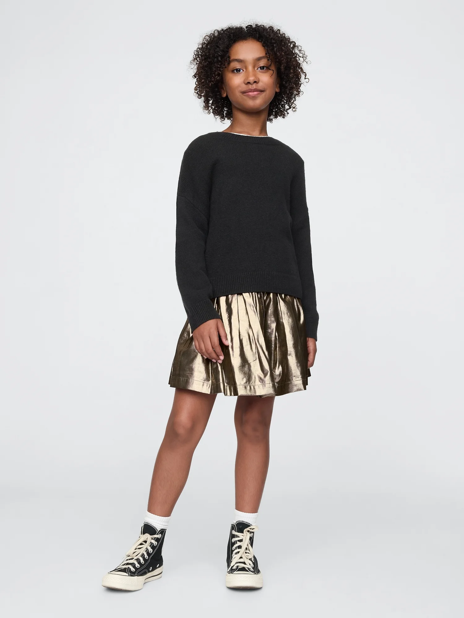 Φωτογραφία προϊόντος: GAP Γκρι Παιδική Metallic Pleated Φούστα antique pewter