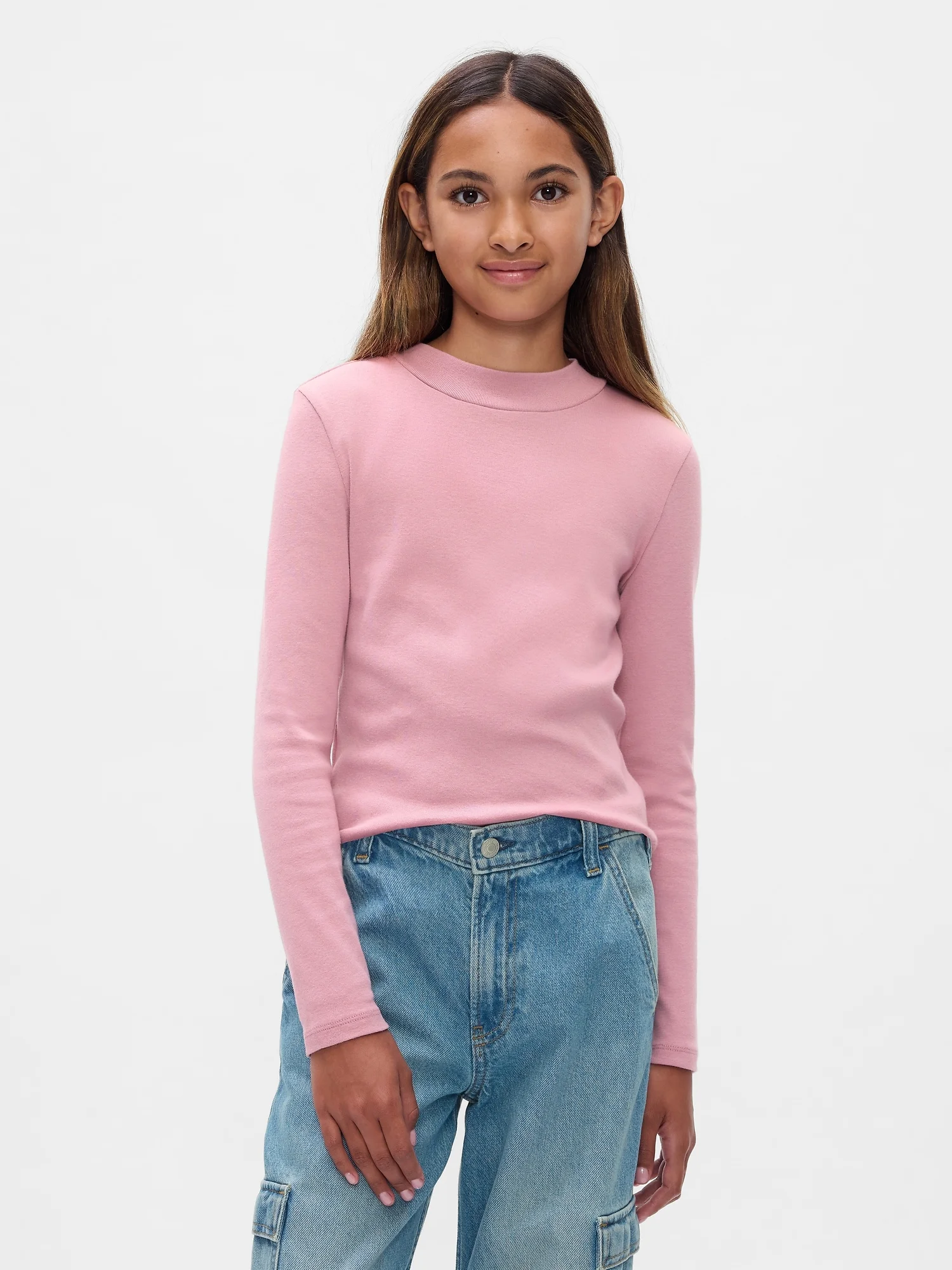 Φωτογραφία προϊόντος: GAP Ροζ Παιδική Rib Mockneck Μπλούζα lilas pink