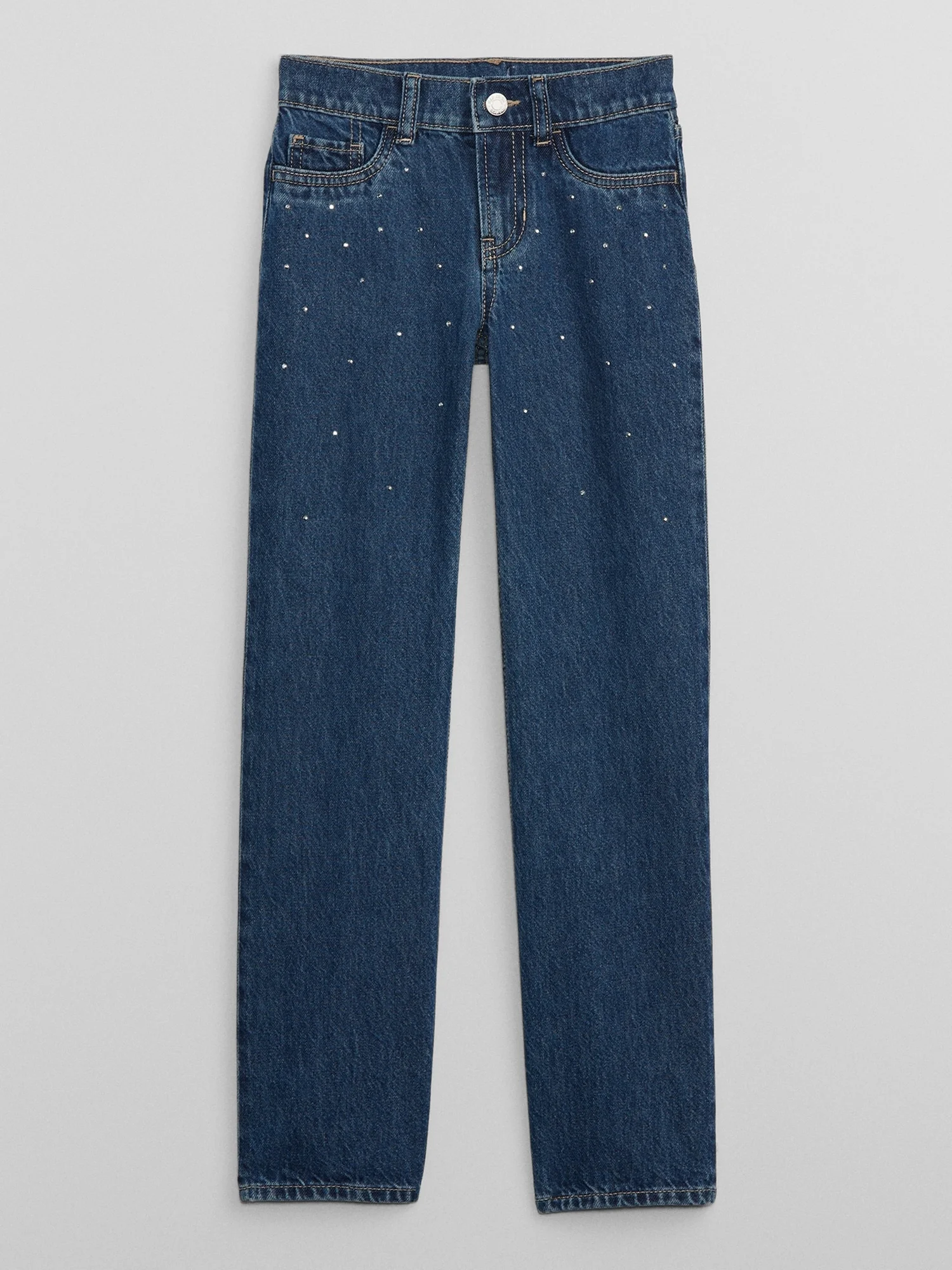Φωτογραφία προϊόντος: GAP Μπλε Παιδικό Mid Rise Straight Rhinestone Jean Παντελόνι με Washwell dark wash