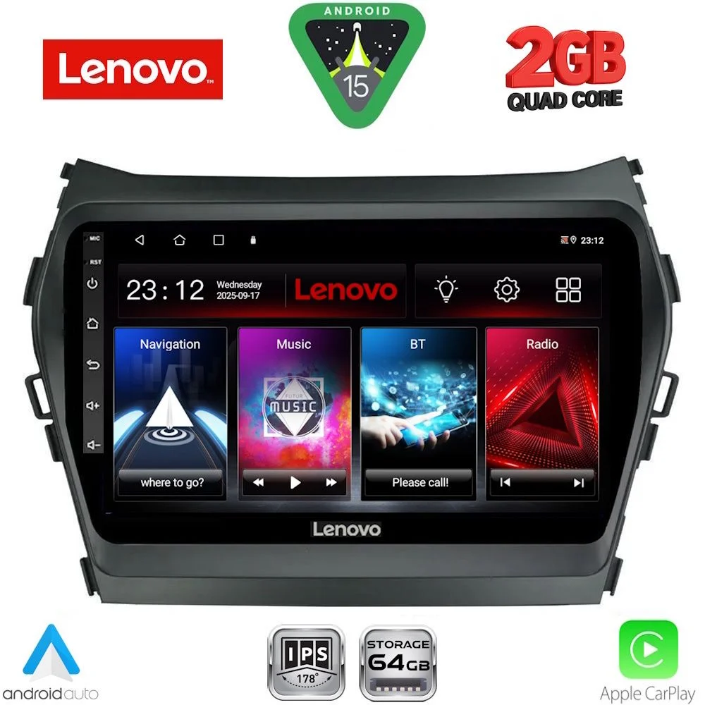 Φωτογραφία προϊόντος: LENOVO LVD 2238_CPA (9inc) MULTIMEDIA TABLET for HYUNDAI IX45 - SANTA FE mod. 2013-2017