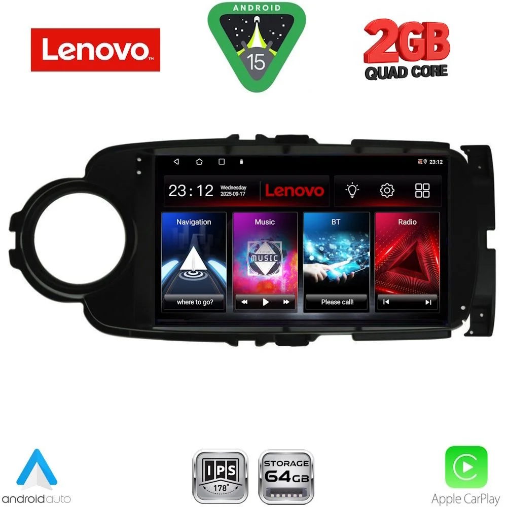 Φωτογραφία προϊόντος: LENOVO LVD 2737BL_CPA (9inc) MULTIMEDIA TABLET for TOYOTA YARIS mod. 2011-2015 (BLACK)