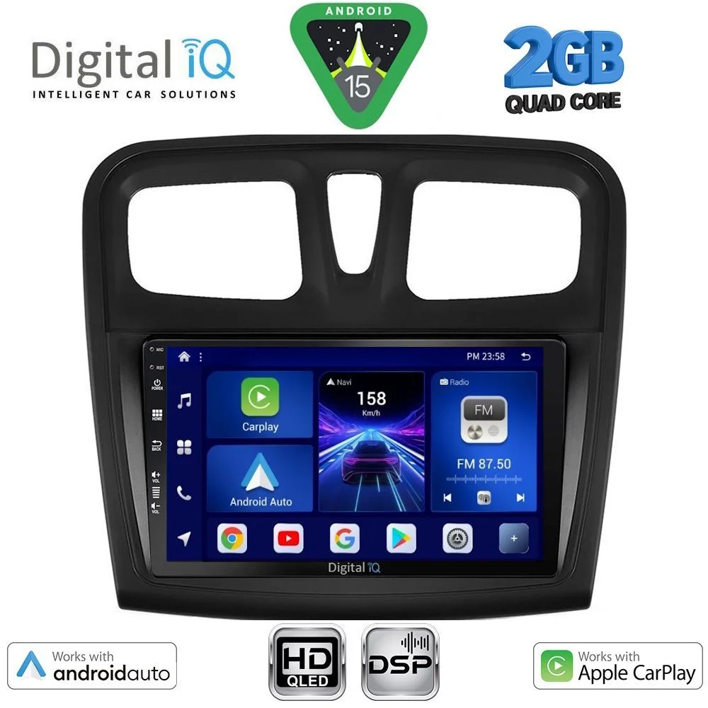 Φωτογραφία προϊόντος: DIGITAL IQ BXC 3108SQ_CPAA (9inc) MULTIMEDIA TABLET for DACIA LOGAN – SANDERO mod. 2012-2019