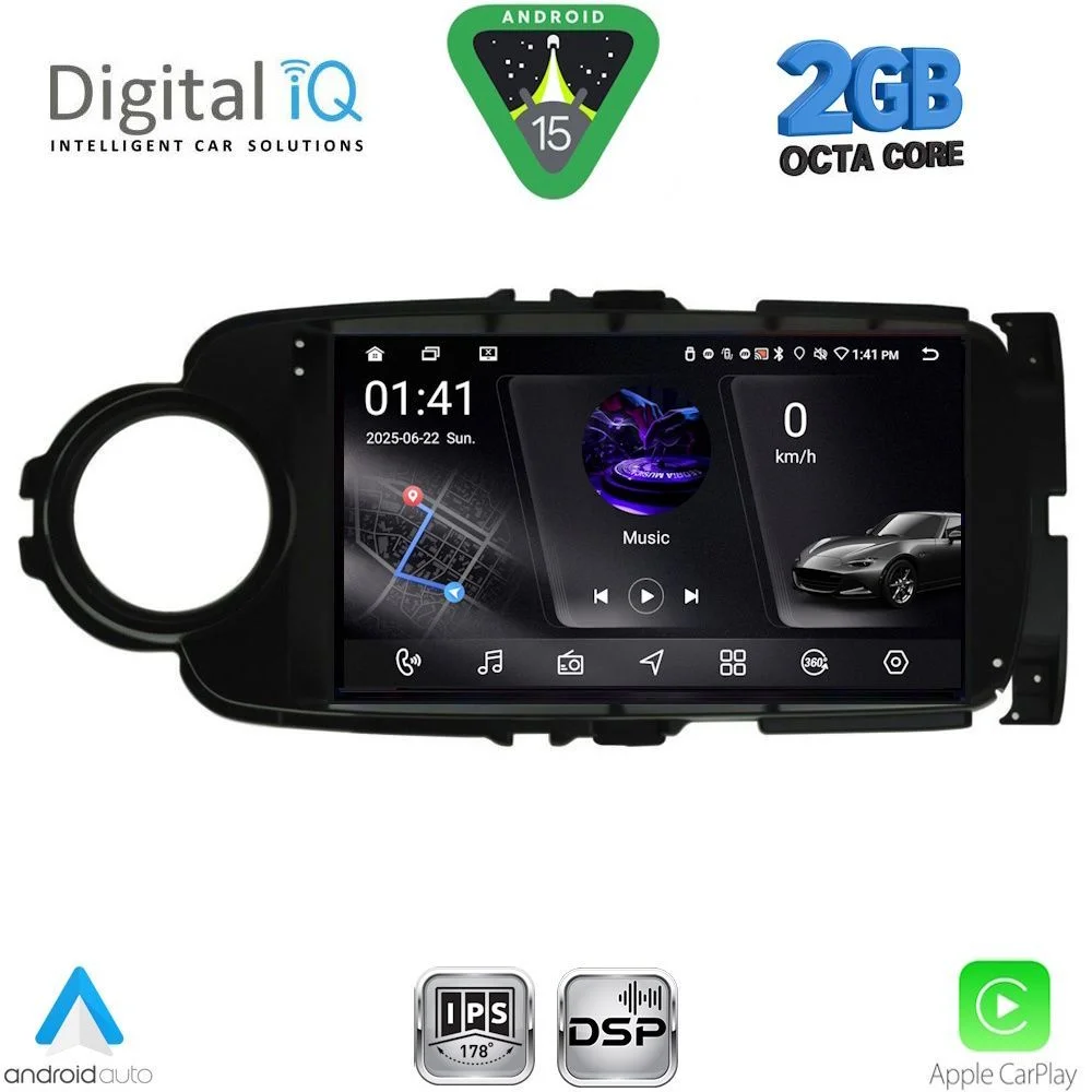 Φωτογραφία προϊόντος: DIGITAL IQ RSF 4737BL_CPA (9inc) MULTIMEDIA TABLET for TOYOTA YARIS mod. 2011-2015 (BLACK)