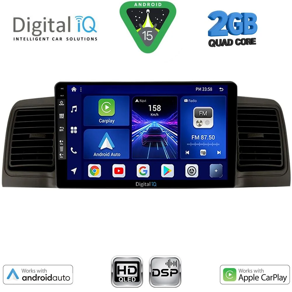 Φωτογραφία προϊόντος: DIGITAL IQ BXC 3712BL_CPAA (9inc) MULTIMEDIA TABLET for TOYOTA COROLLA mod. 2001-2006 (BLACK)