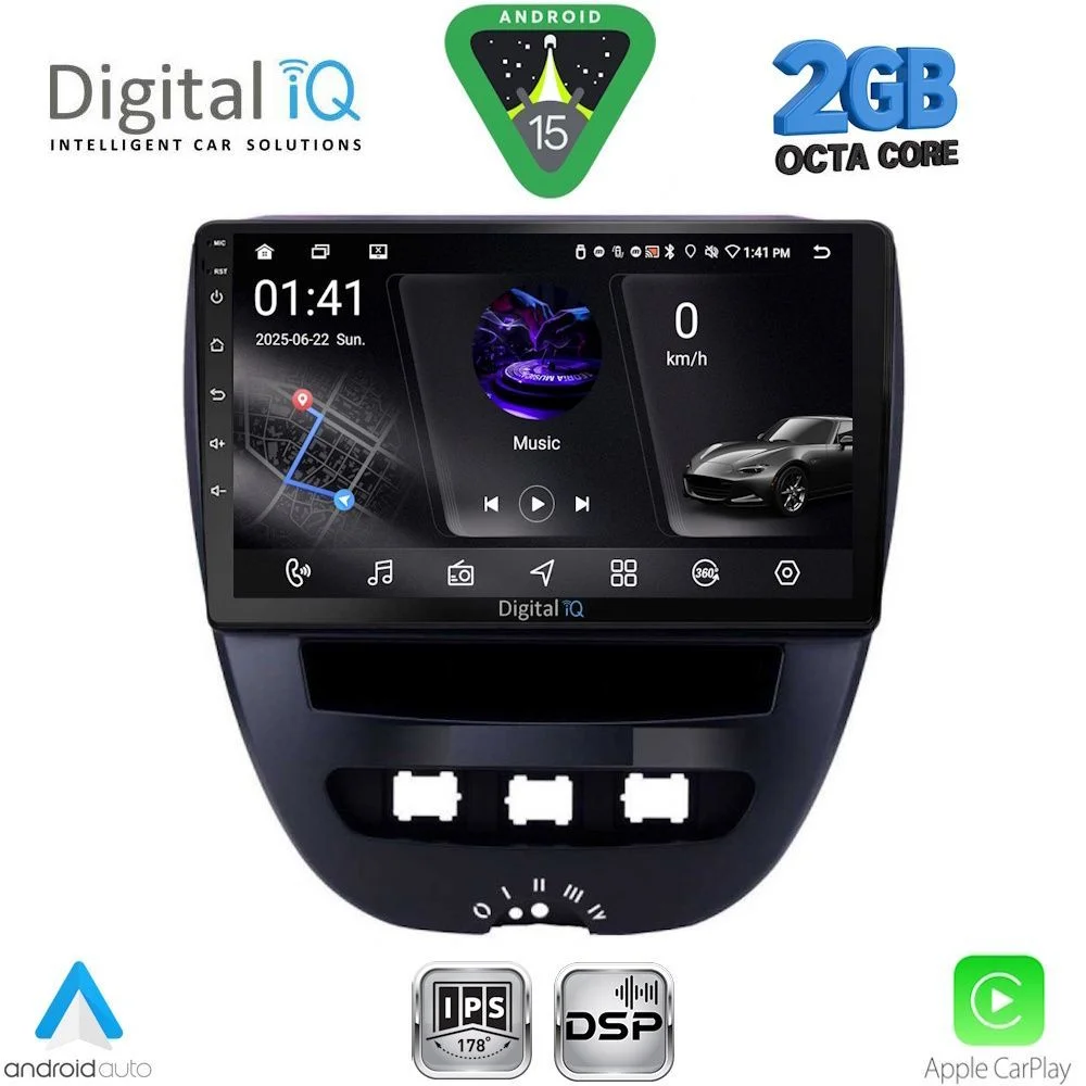 Φωτογραφία προϊόντος: DIGITAL IQ RSF 4707_CPA (10inc) MULTIMEDIA TABLET for CITROEN C1-PEUGEOT 107-TOYOTA AYGO mod. 2005-2014