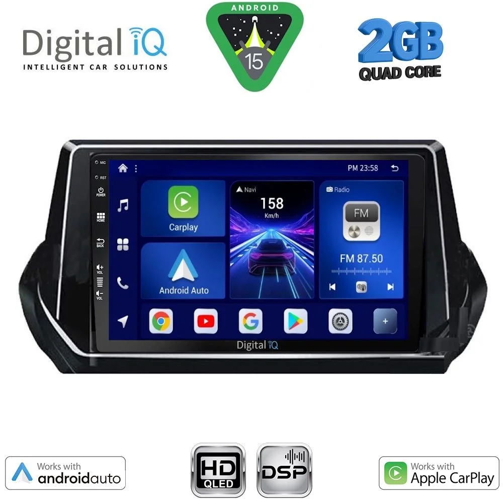 Φωτογραφία προϊόντος: DIGITAL IQ BXC 3509_CPAA (9inc) MULTIMEDIA TABLET for PEUGEOT 208 – 2008 mod. 2021-2026