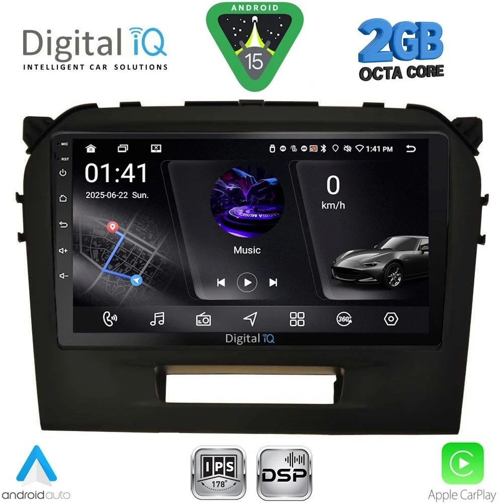 Φωτογραφία προϊόντος: DIGITAL IQ RSF 4697BL_CPA (9inc) MULTIMEDIA TABLET for SUZUKI VITARA mod. 2016-2026 (BLACK)