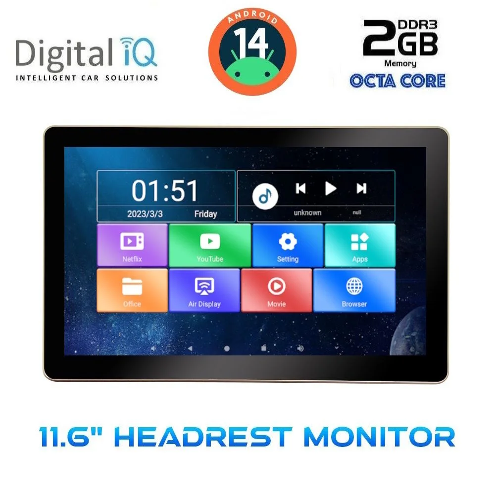 Φωτογραφία προϊόντος: DIGITAL IQ CV4010_HR (11.6” HEADREST MONITOR)