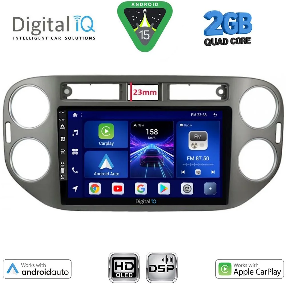 Φωτογραφία προϊόντος: DIGITAL IQ BXC 3760GR_CPAA (9inc) MULTIMEDIA TABLET for VW TIGUAN mod. 2011-2016 (GREY)