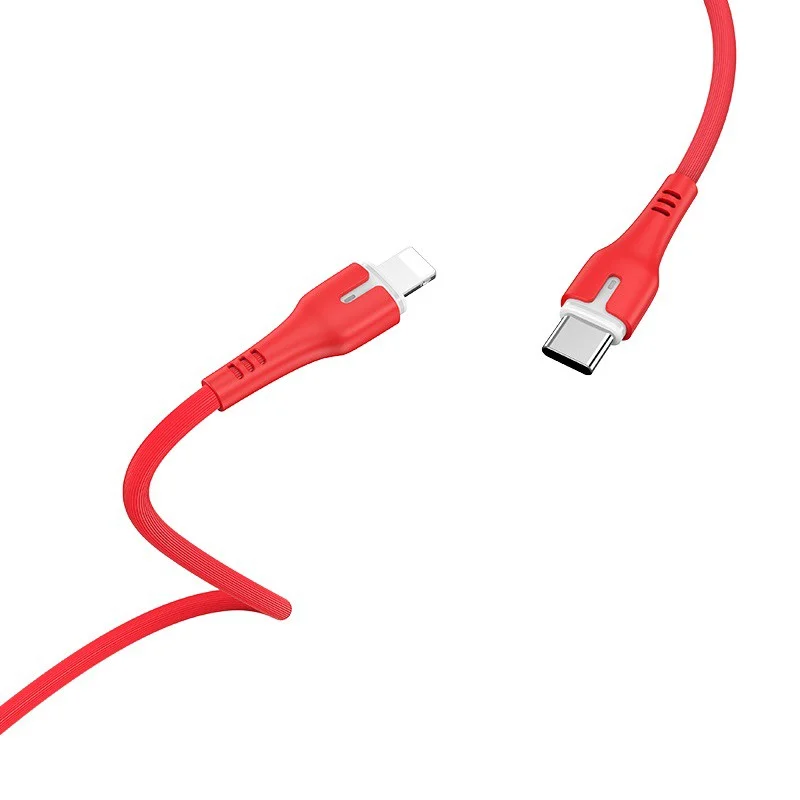Φωτογραφία προϊόντος: Καλώδιο σύνδεσης Hoco X45 Surplus USB-C σε Lightning 2.4A με Ένδειξη LED για φόρτιση και μεταφορά δεδομένων Κόκκινο 1m