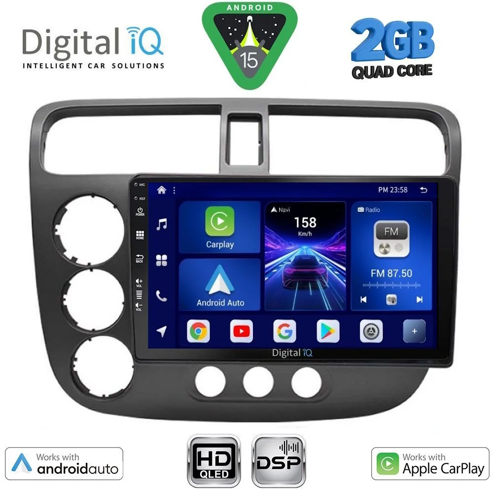Φωτογραφία προϊόντος: DIGITAL IQ BXC 3187_CPAA (9inc) MULTIMEDIA TABLET for HONDA CIVIC 4D mod. 2001-2006