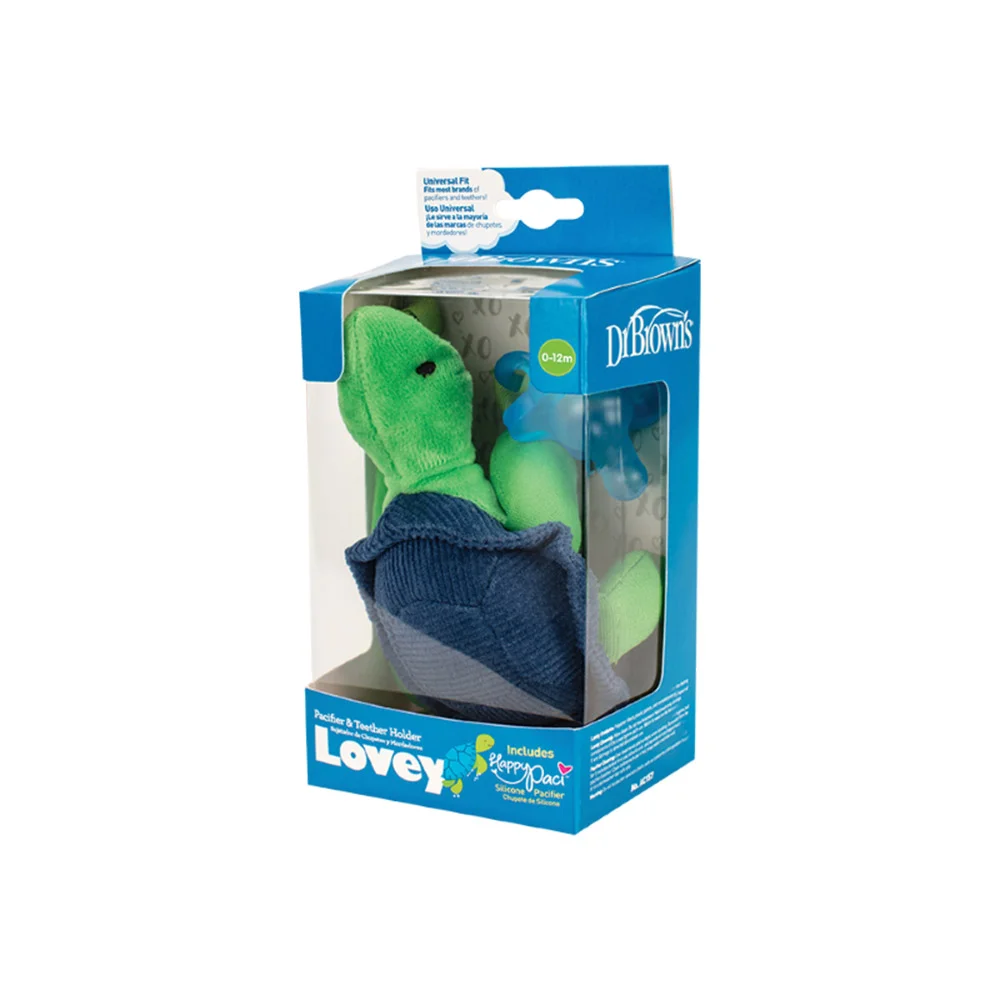 Φωτογραφία προϊόντος: DR. BROWN'S Lovey Timmy the Turtle - Pacifier & Teeth Holder - Ζωάκι αγκαλιάς με πιπίλα σιλικόνης 0-12m+