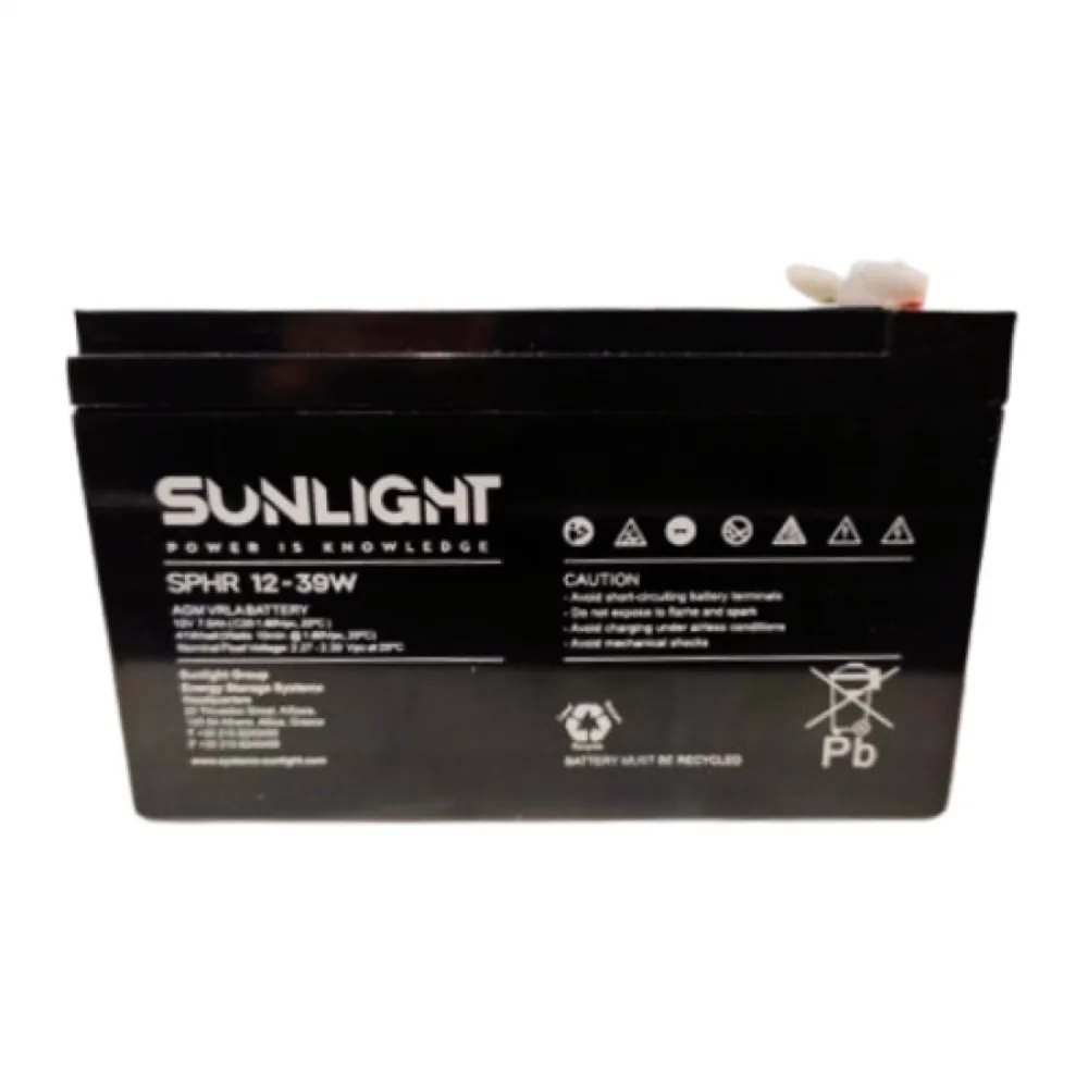 Φωτογραφία προϊόντος: Μπαταρία VRLA Sunlight SPHR12-39W 12V 6.8Ah