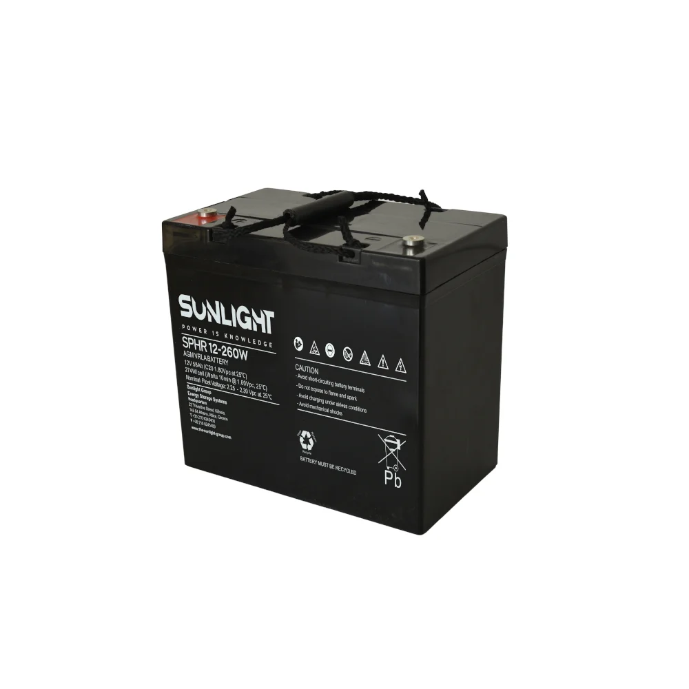 Φωτογραφία προϊόντος: Μπαταρία VRLA Sunlight SPHR12-260W 12V 51.6Ah