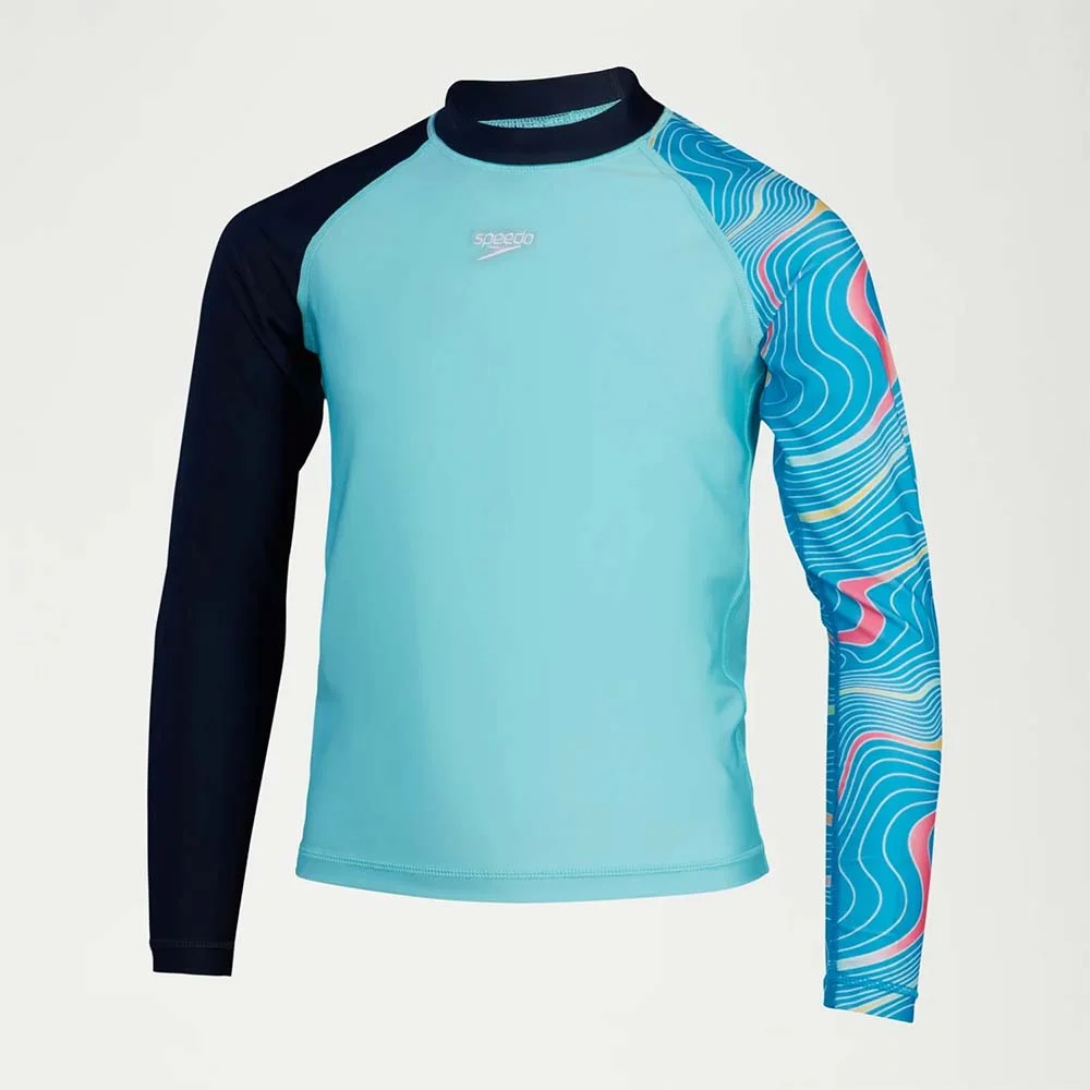Φωτογραφία προϊόντος: Speedo Boy's Printed Long Sleeve Rash UV Protection Top Γαλάζιο 800316516777 (Speedo)