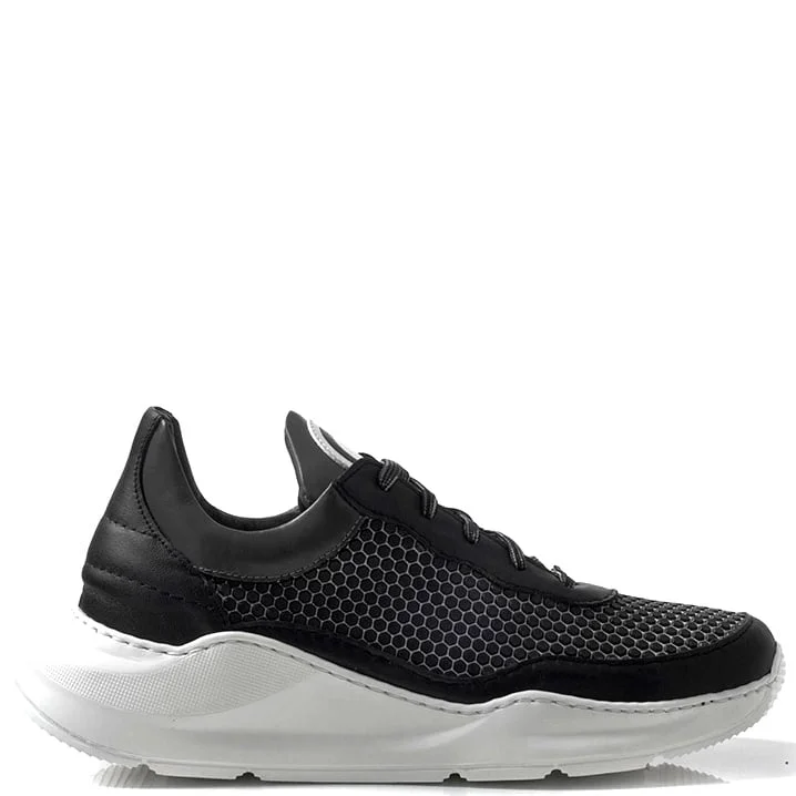 Φωτογραφία προϊόντος: Sneakers Γυναικεία Chaniotakis 2308 σε δέρμα μαύρο με γκρί