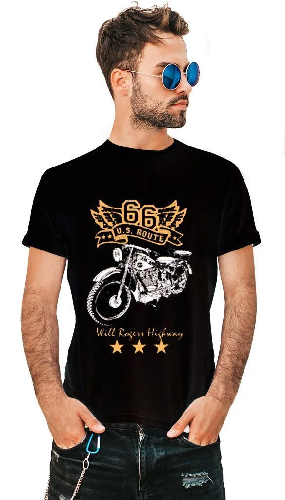Φωτογραφία προϊόντος: Prime T-Shirt Μαύρο με σχέδιο Route 66 8754-1