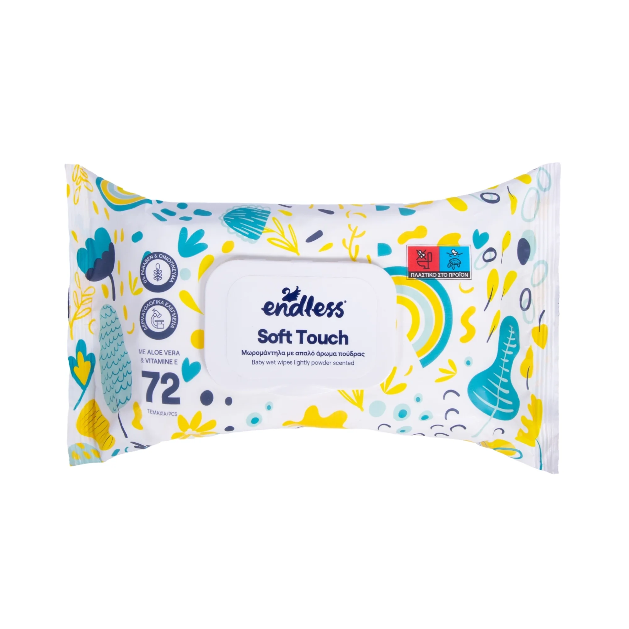 Φωτογραφία προϊόντος: Μωρομάντηλα Endless Soft Touch με αλόη + βιτ. Ε 72 τεμ.