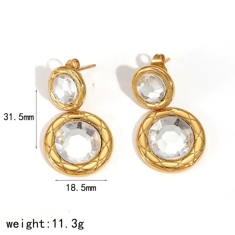 Φωτογραφία προϊόντος: Peach Jewelry Σκουλαρίκια Μοντέρνο Στυλ Απλό Σχήμα Σταγόνα Με Ζιργκόν Ενθετο Χρώμα Χρυσό Από Ανοξείδωτο Ατσάλι 18K Αντιαλλεργικ