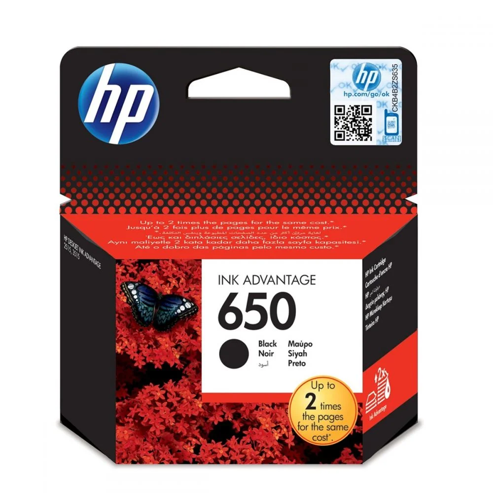 Φωτογραφία προϊόντος: Hewlett Packard Ink HP No 650 Black Ink Crtr - CZ101AE
