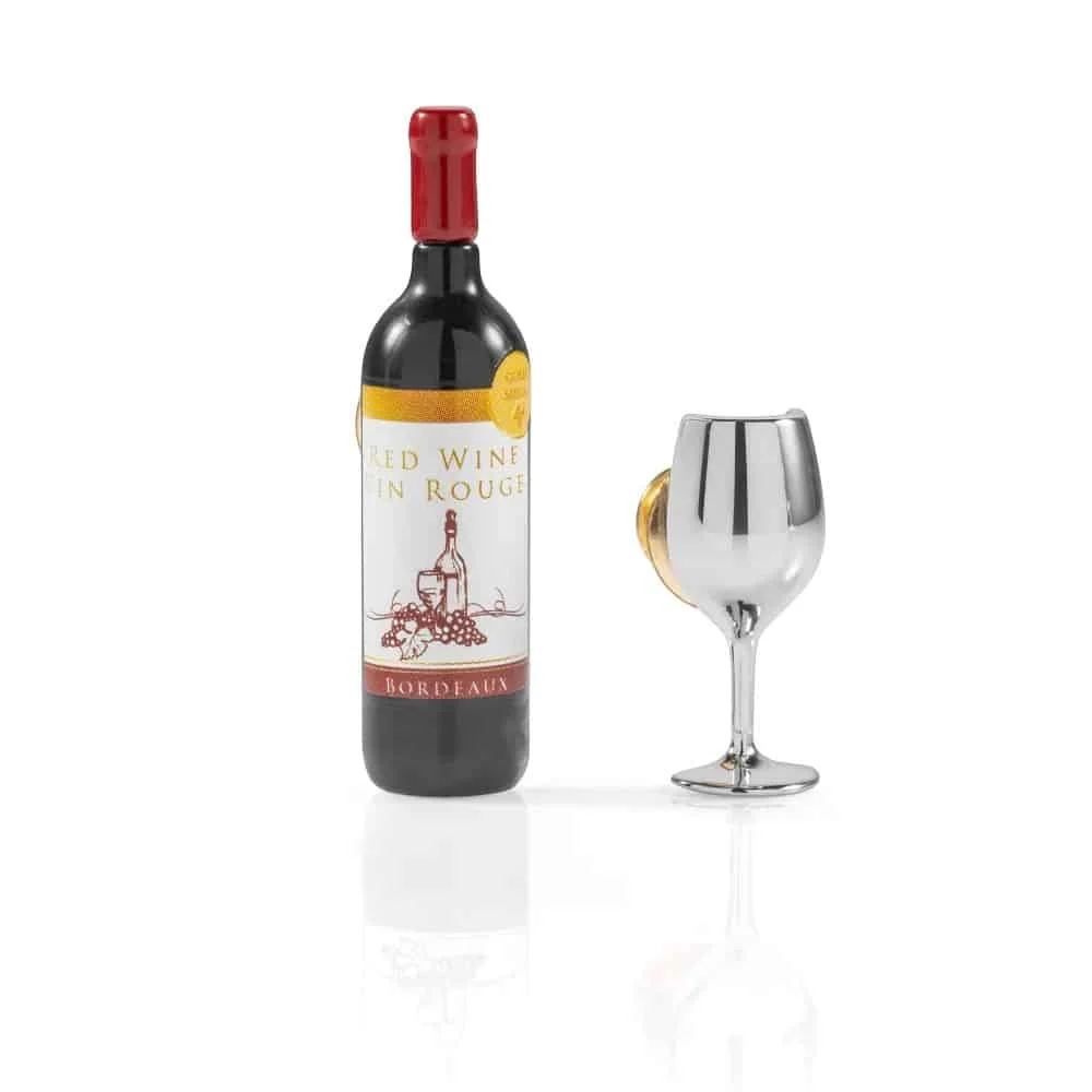 Φωτογραφία προϊόντος: METALMORPHOSE MTMP112BX ΚΑΡΦΙΤΣΑ FASHION PIN – SET OF 2 PINS – WINE & WINEGLASS