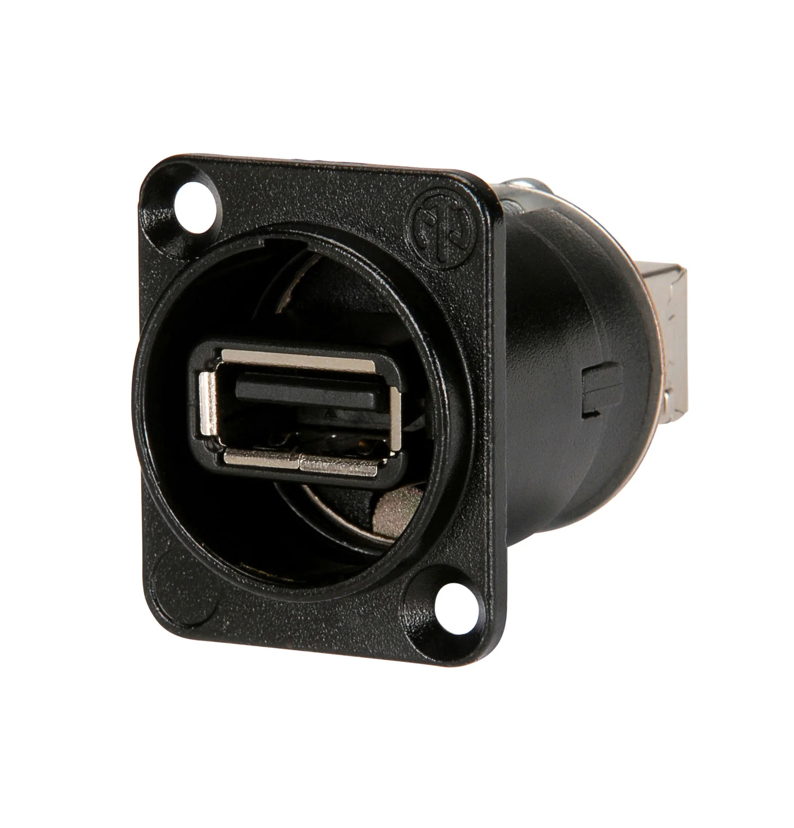 Φωτογραφία προϊόντος: Neutrik NA-USB-W-B - Θηλυκό μεταλλικό βύσμα διέλευσης USB 2 για πάνελ