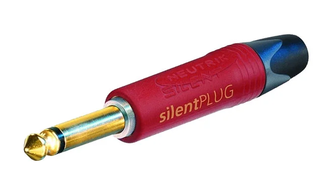 Φωτογραφία προϊόντος: Neutrik NP-2X-AU SILENT - Βύσμα καρφί 6,3 mm αρσενικό TS δύο επαφών προέκτασης Silent