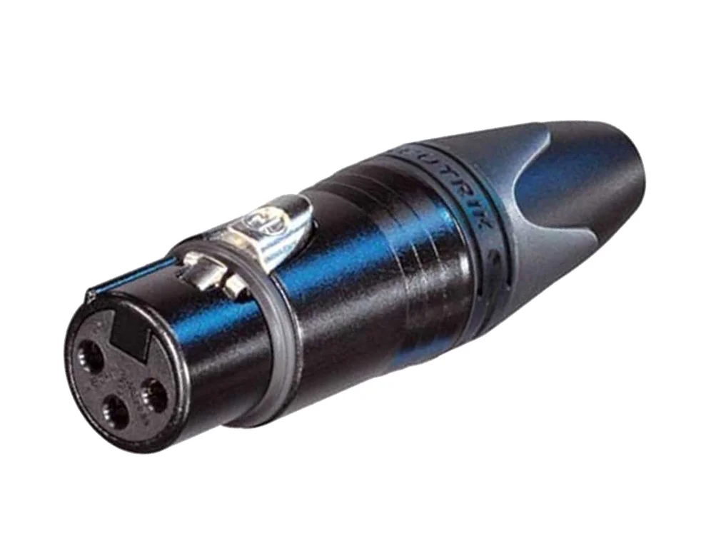 Φωτογραφία προϊόντος: Neutrik NC-3FXX-B - Βύσμα XLR 3-pin θηλυκό προέκτασης επίχρυσες επαφές Black