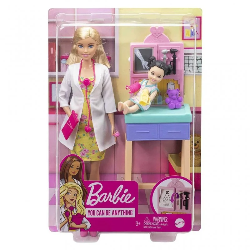 Φωτογραφία προϊόντος: Mattel Barbie Σετ Επαγγέλματα Με Παιδάκια Και Ζωάκια Ξανθιά Κούκλα Παιδίατρος GTN51