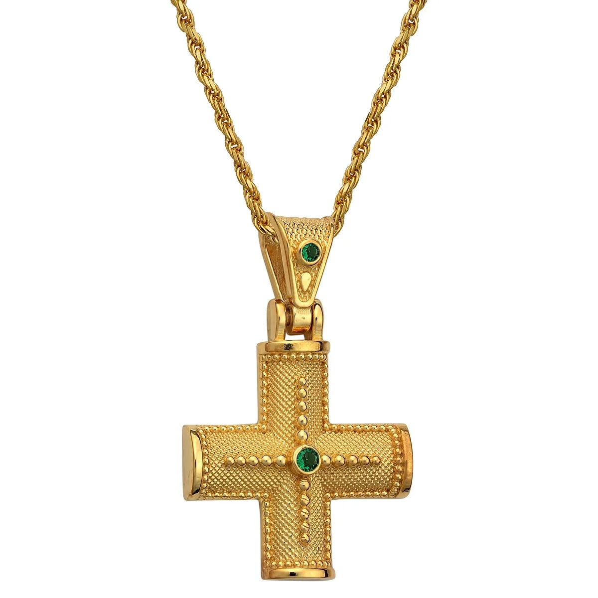 Φωτογραφία προϊόντος: VTJ Γυναικείος Σταυρός με Αλυσίδα Χειροποίητος Βυζαντινός σε Ασήμι 925 με Χρύσωμα Κ18 / VERORAMA / ST-VER32216GSG1
