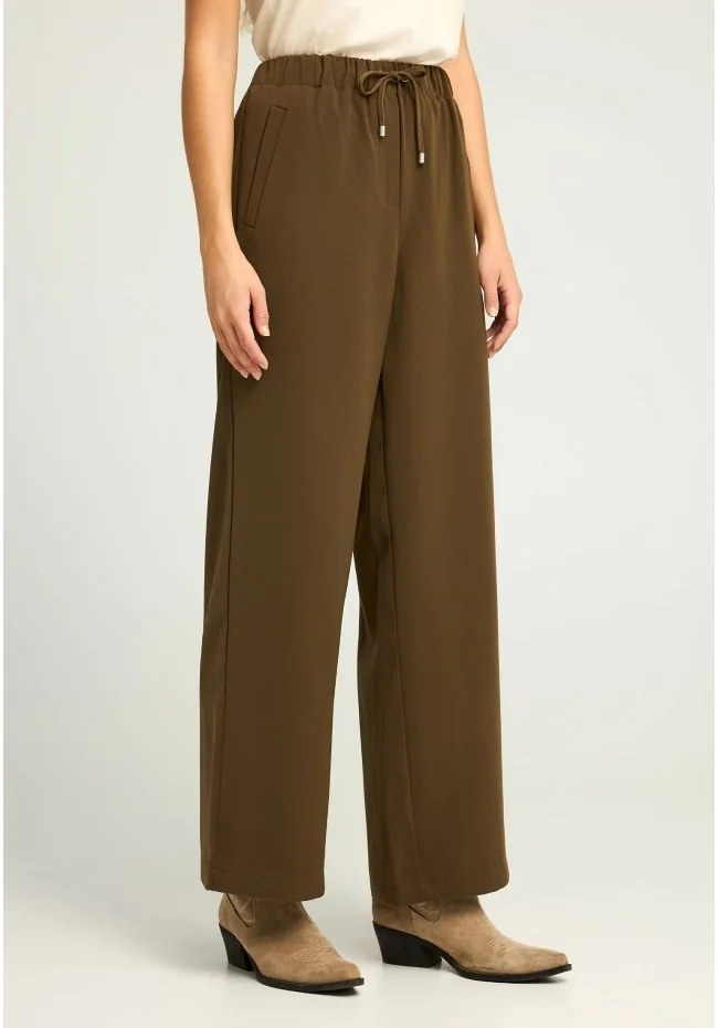 Φωτογραφία προϊόντος: FUNKY BUDDHA ΠΑΝΤΕΛΟΝΑ WIDE LEG ΓΥΝΑΙΚΕΙΑ ΚΑΦΕ FBL012-135-02 COMFORT FIT