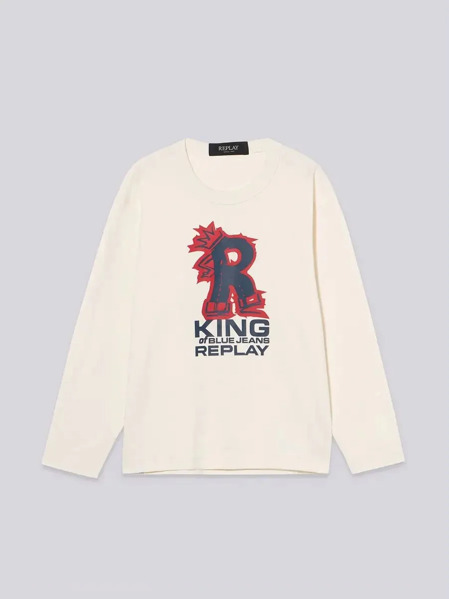 Φωτογραφία προϊόντος: REPLAY T-SHIRT ΜΑΚΡΥΜΑΝΙΚΟ ΠΑΙΔΙΚΟ ΛΕΥΚΟ SB7126.050.23700.562 REGULAR FIT