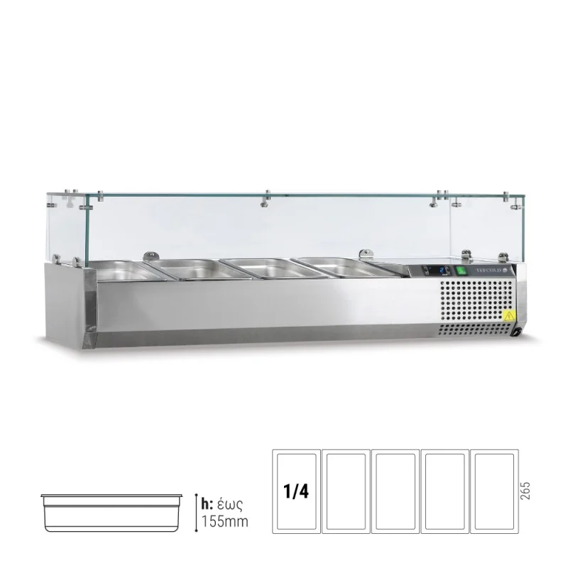 Φωτογραφία προϊόντος: Tefcold VK33-120 Βιτρίνα Set up μήκους 1200mm για GN 1/4