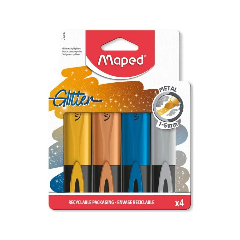 Φωτογραφία προϊόντος: Maped Glitter Metal Μαρκαδόροι Υπογράμμισης Σετ Με 4 Χρώματα 742000