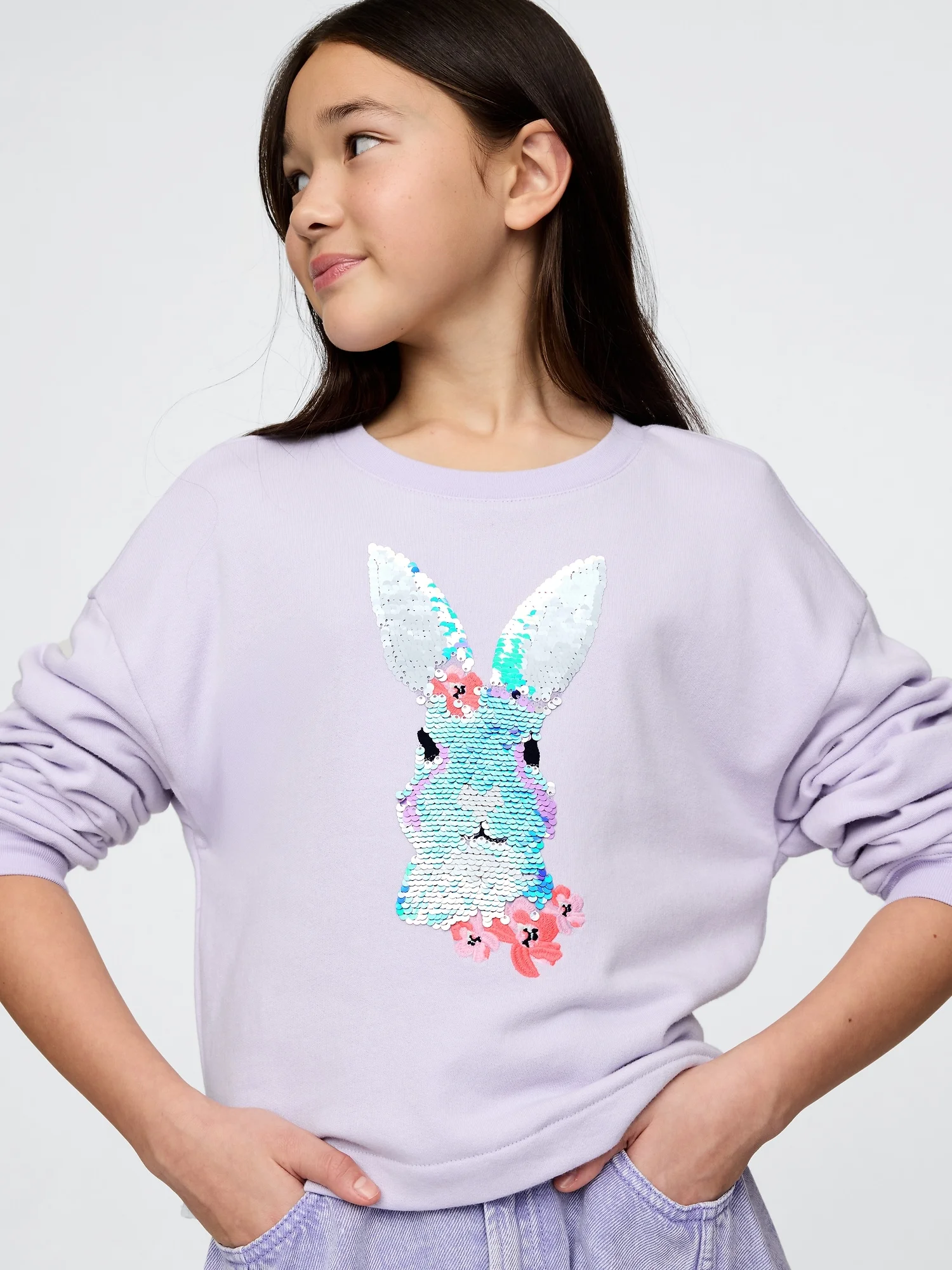 Φωτογραφία προϊόντος: GAP Παιδικό Flippy-Sequin Graphic Φούτερ PERFUMED LILAC