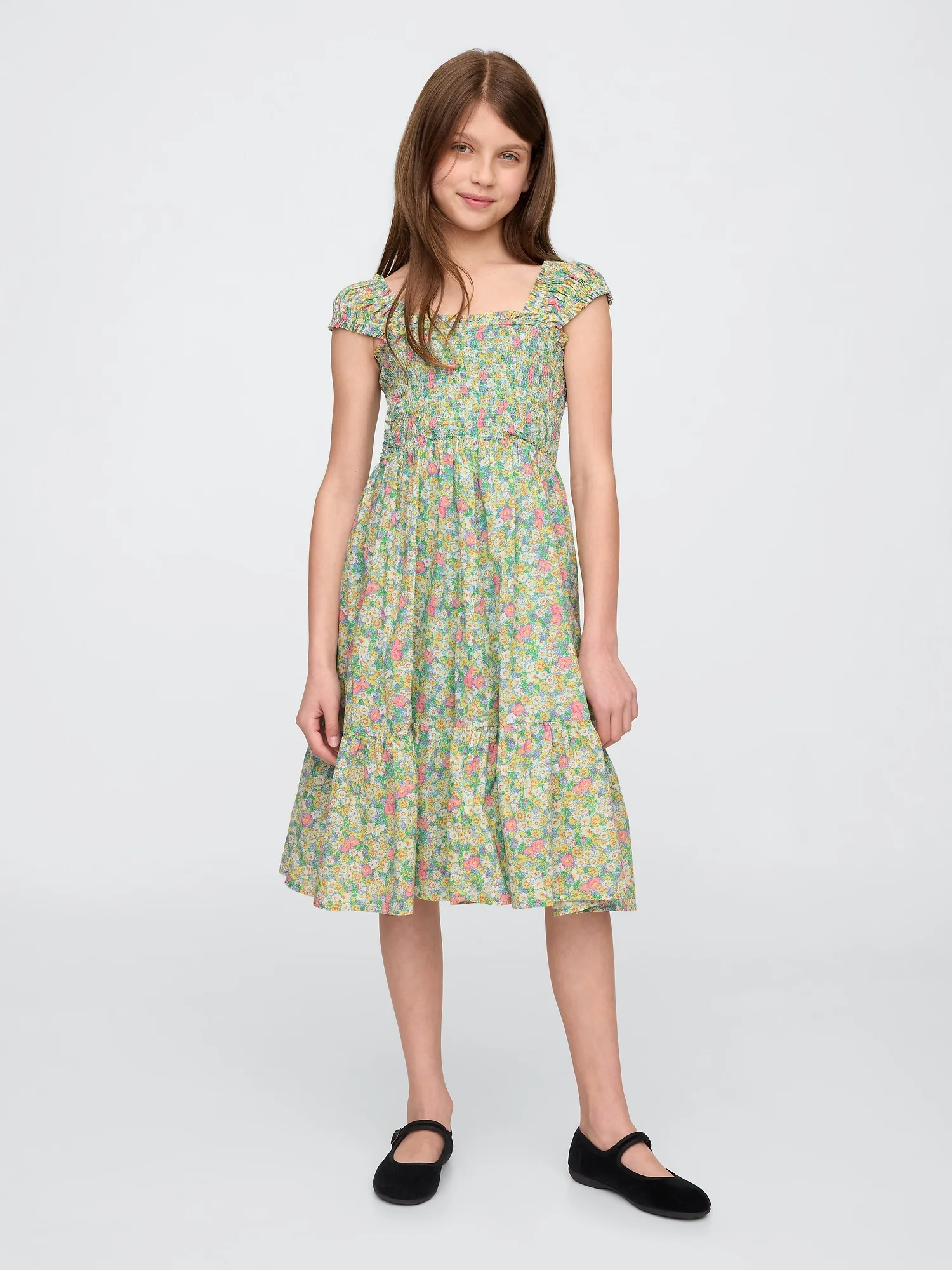Φωτογραφία προϊόντος: GAP Παιδικό Cap-Sleeve Midi Φόρεμα Multi floral