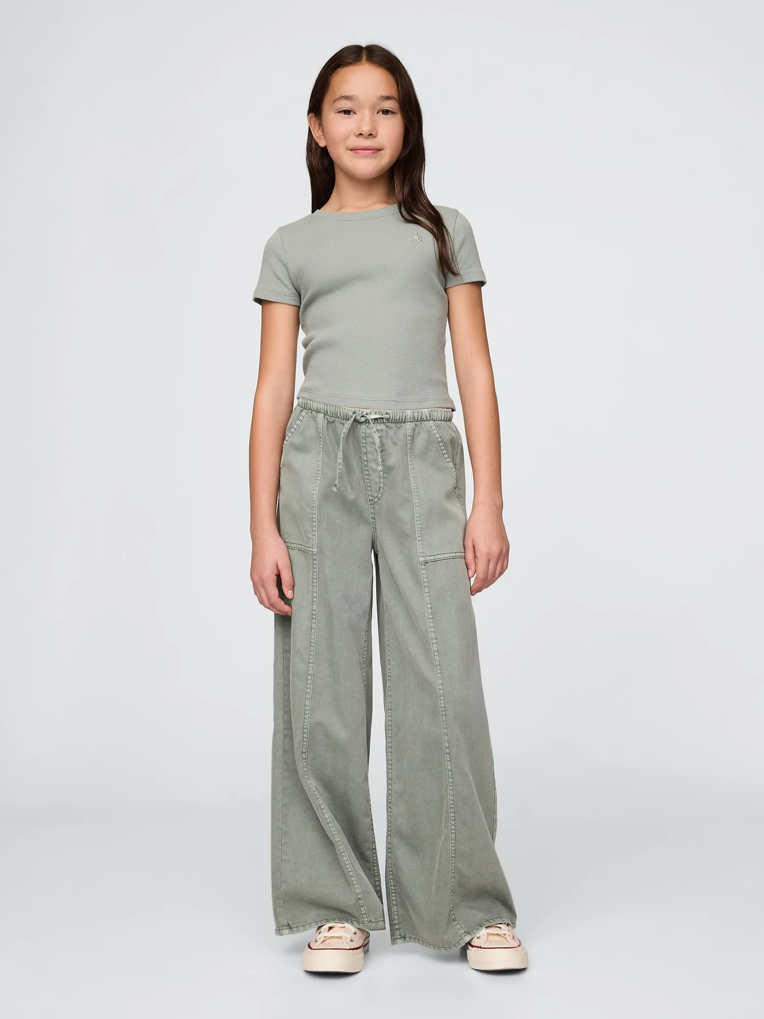 Φωτογραφία προϊόντος: GAP Πράσινο Παιδικό UltraSoft Twill Easy Baggy Παντελόνι Gasoline green
