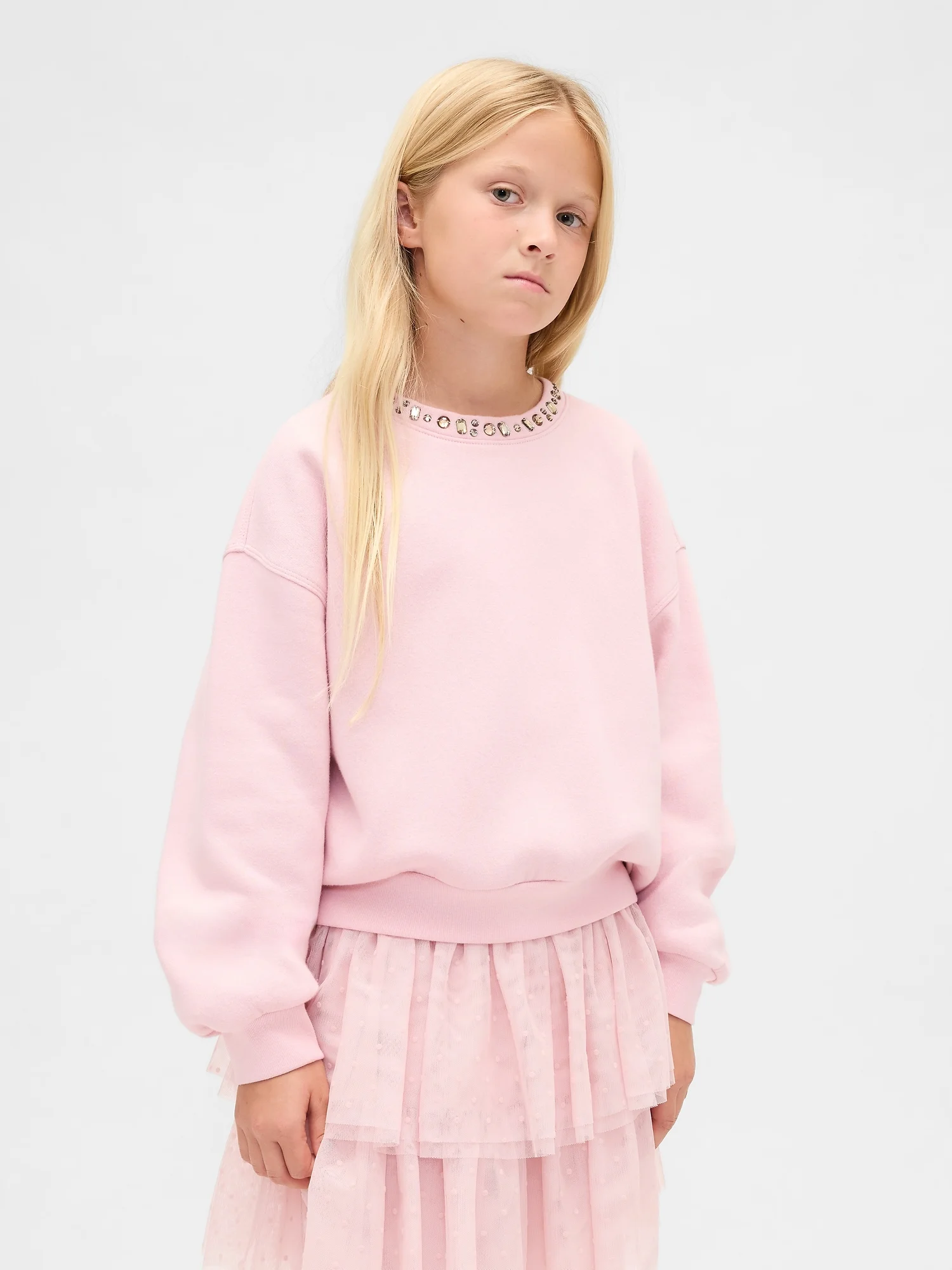 Φωτογραφία προϊόντος: GAP Παιδικό Embellished Dolman Φούτερ Pure pink