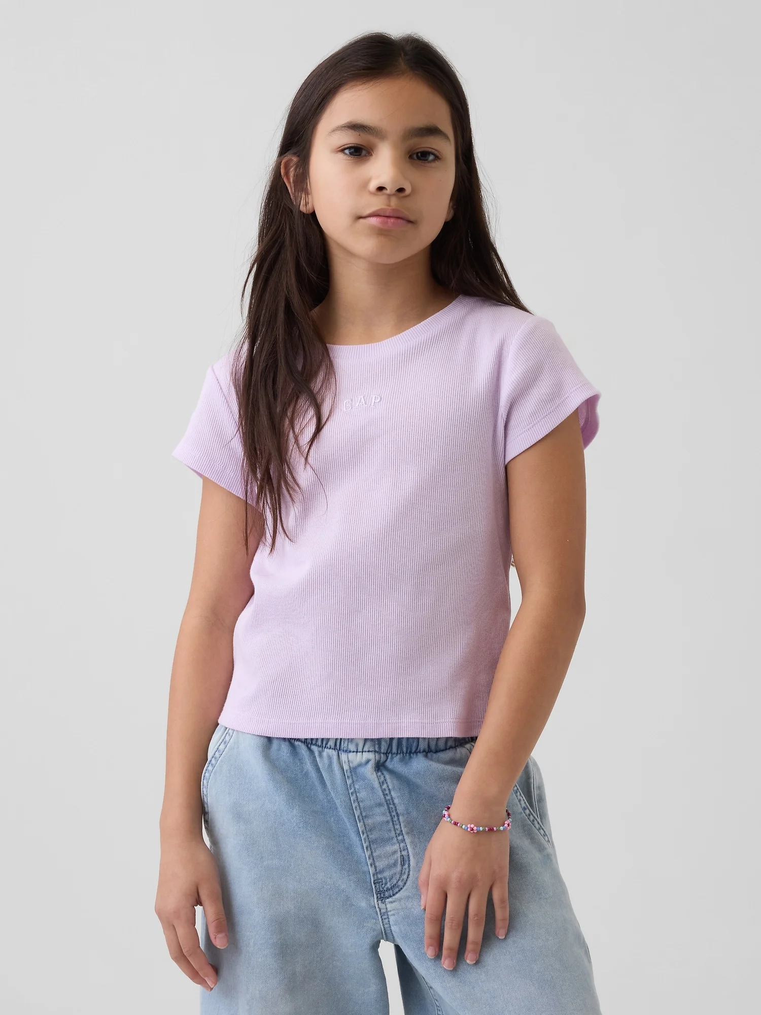 Φωτογραφία προϊόντος: GAP Παιδική Arch Logo Rib Μπλούζα PALE LILAC