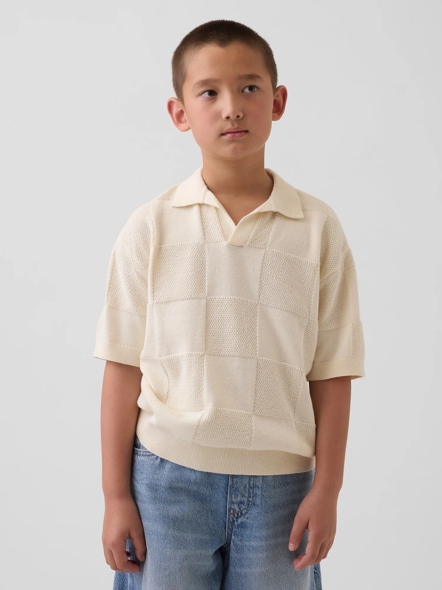 Φωτογραφία προϊόντος: GAP Παιδική Μπλούζα Polo με Johnny Collar Γιακά Ivory frost