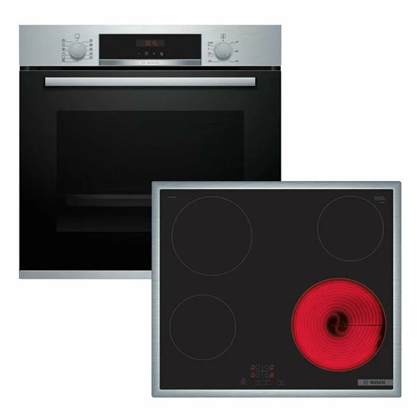 Φωτογραφία προϊόντος: Bosch HBA514BS3 + PKE645BA2E Φούρνος άνω Πάγκου 71lt με Κεραμικές Εστίες Π59.4εκ. Inox