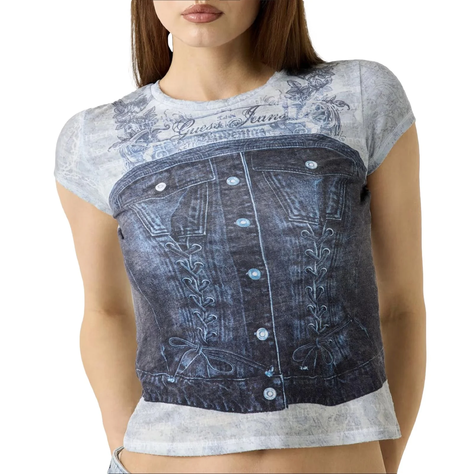 Φωτογραφία προϊόντος: Γυναικείο top Guess denim busters μπλε